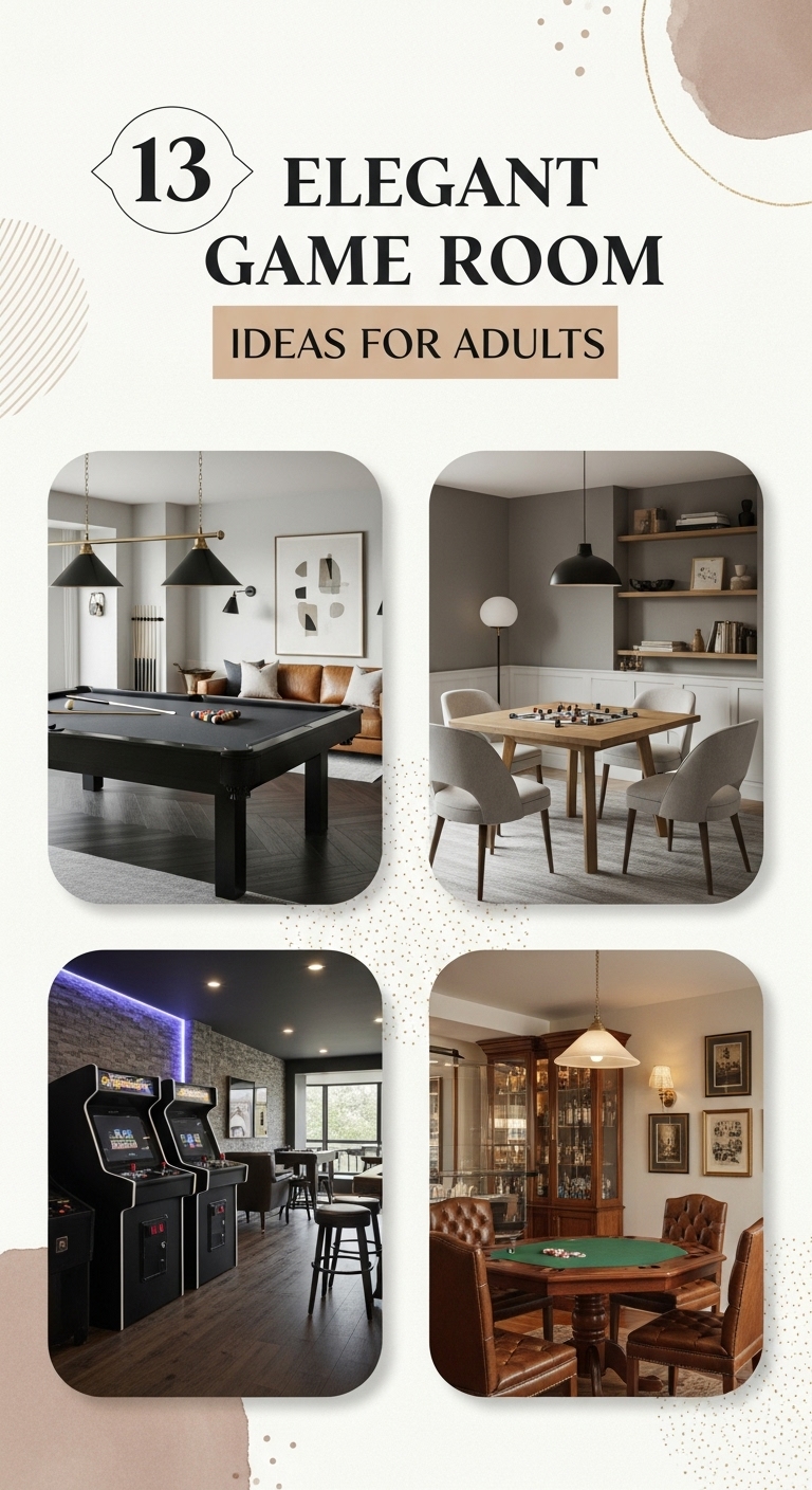 13 Elegant Game Room Ideas For Adults 