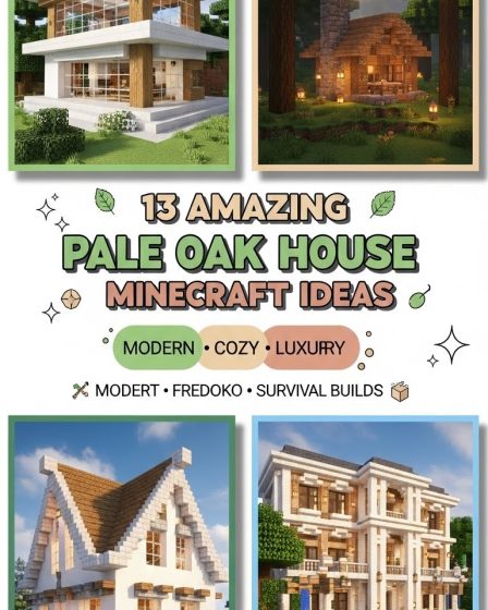 13 Amazing Pale Oak House Minecraft Ideas
