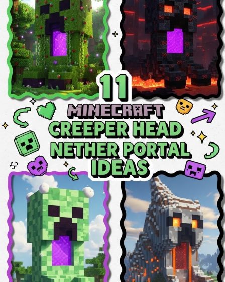 11 Minecraft Creeper Head Nether Portal Ideas 11 Minecraft Creeper Head Nether Portal Ideas