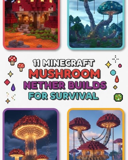 11 Minecraft Mushroom Nether Builds for Survival