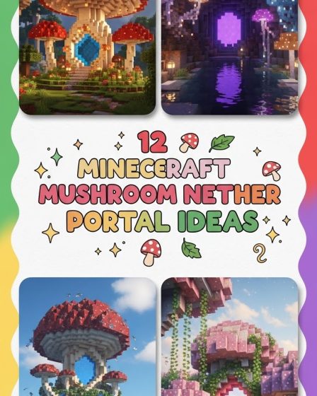 12 Minecraft Mushroom Nether Portal Ideas 12 Minecraft Mushroom Nether Portal Ideas