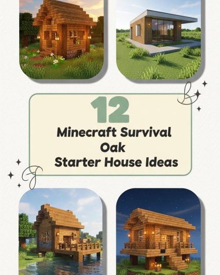 12 Aesthetic Minecraft Survival Oak Starter House Ideas 12 Aesthetic Minecraft Survival Oak Starter House Ideas