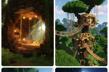 12 Jungle Tree House Ideas in Minecraft Survival