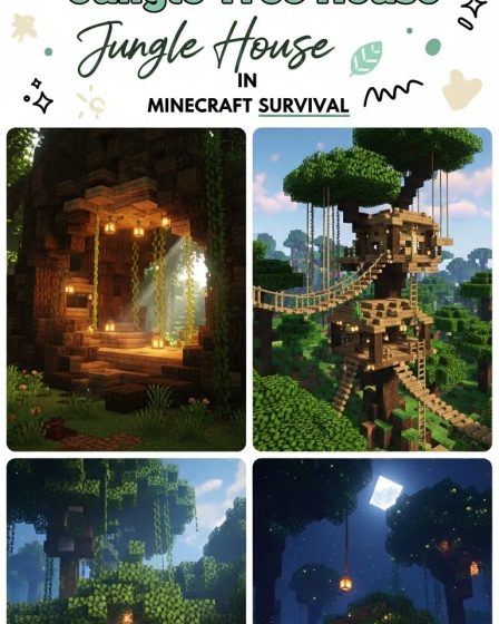 12 Jungle Tree House Ideas in Minecraft Survival