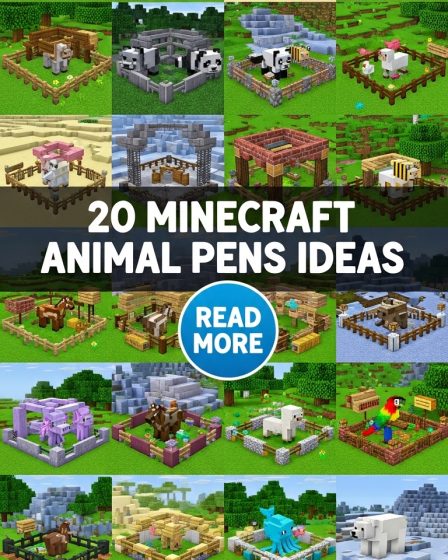 20 Minecraft Animal Pens Ideas 20 Minecraft Animal Pens Ideas