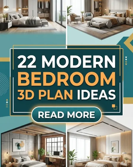 22 Modern Bedroom 3D Plan Ideas