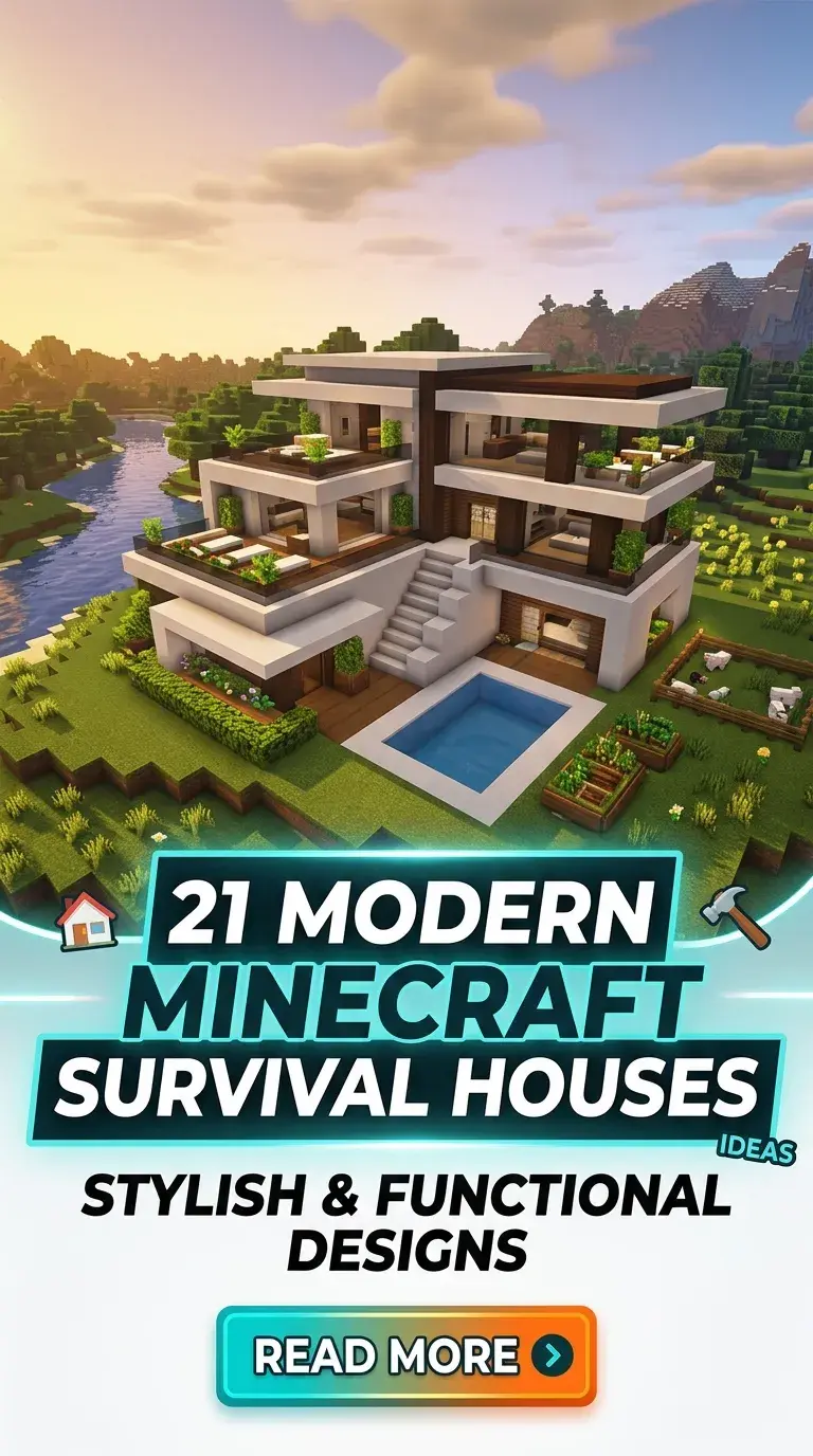 21 Wooden House for Minecraft Survival