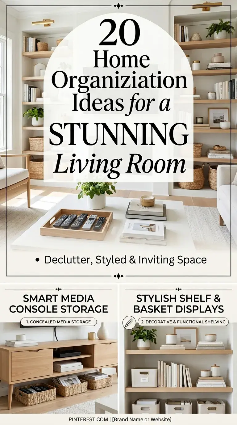 20 Home Organization Ideas for a Stunning Living Room