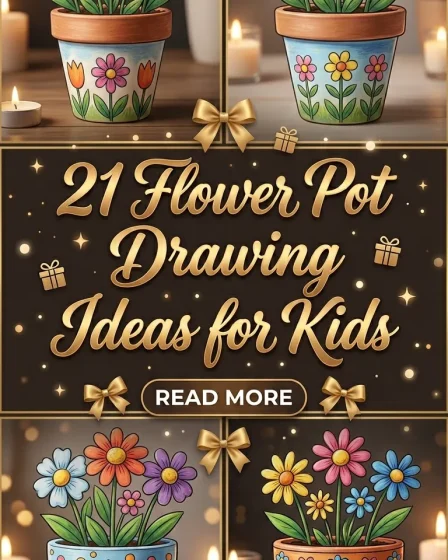 21 Flower Pot Drawing Ideas for Kids