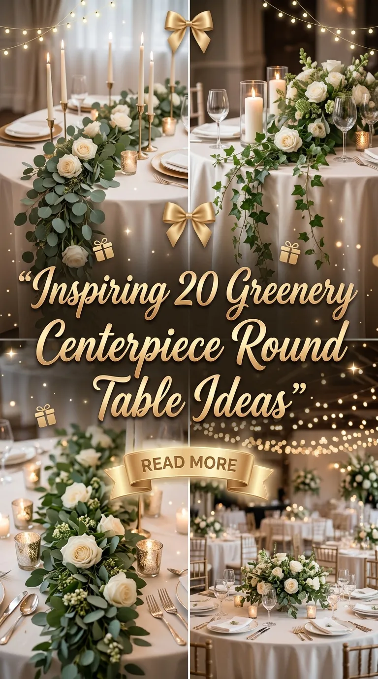 Inspiring 20 Greenery Centerpiece Round Table Ideas