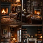 20 Dream Home Library Fireplace